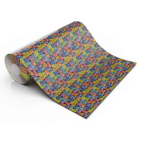 CATS AND DOGS LIFESTYLE PATTERN HEAT TRANSFER VINYL