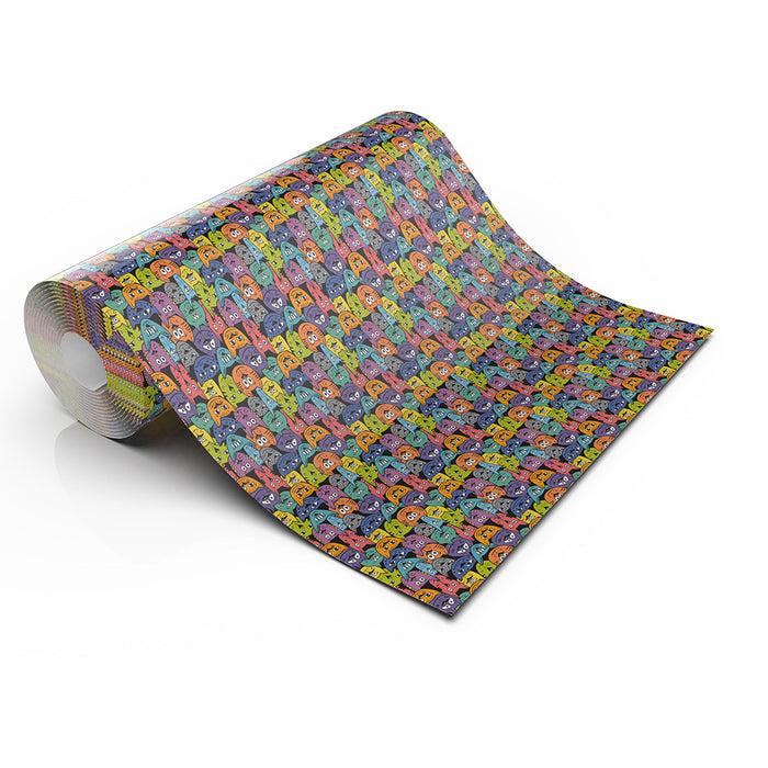 CATS AND DOGS LIFESTYLE PATTERN HEAT TRANSFER VINYL
