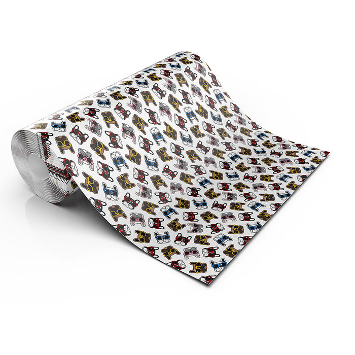 GLASSES BULLDOG LIFESTYLE PATTERN HEAT TRANSFER VINYL