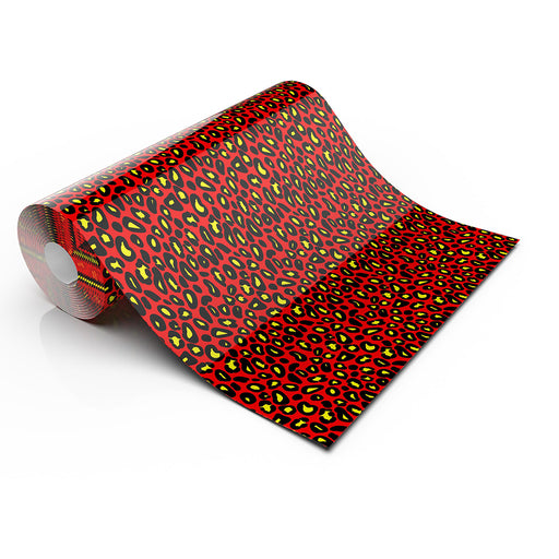 RED LEOPARD LIFESTYLE PATTERN HEAT TRANSFER VINYL